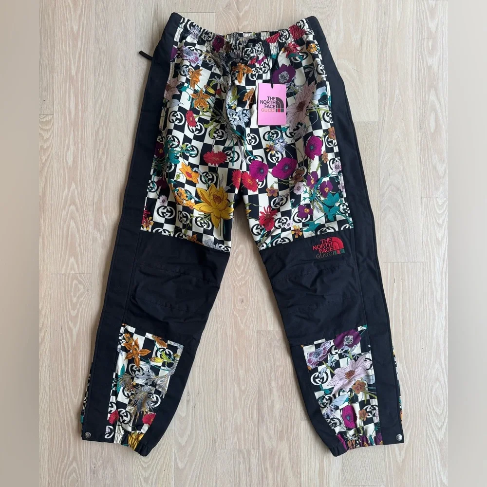 BNWT The North Face x Gucci Floral checkered Patchwork Pants XL